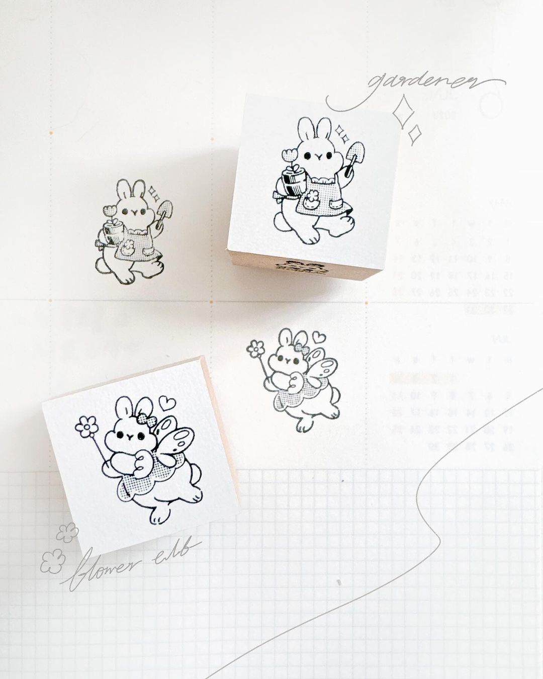 peipeistudio Little Rabbit Stamp- Gardener